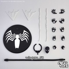 MESS TOYS Symbiote Spider-Man Action Figure Black Suit Collectible Model Gifts