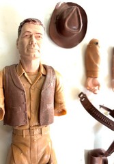 Vtg 1960s Marx Johnny West cowboy Western Action Figure Toy 9″ W/ Accessories