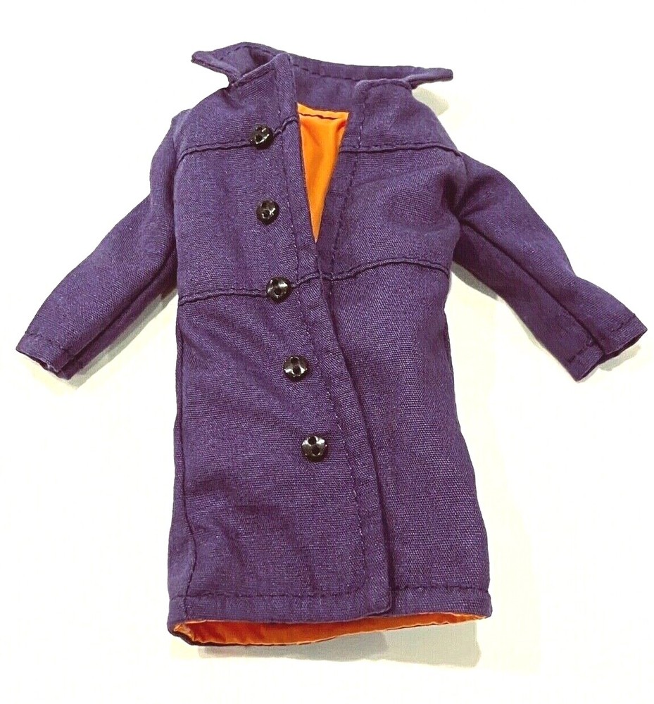 KC-LTC-DLX-PP: 1/12 deluxe trench coat for 6″ figures – Purple w/ orange lining