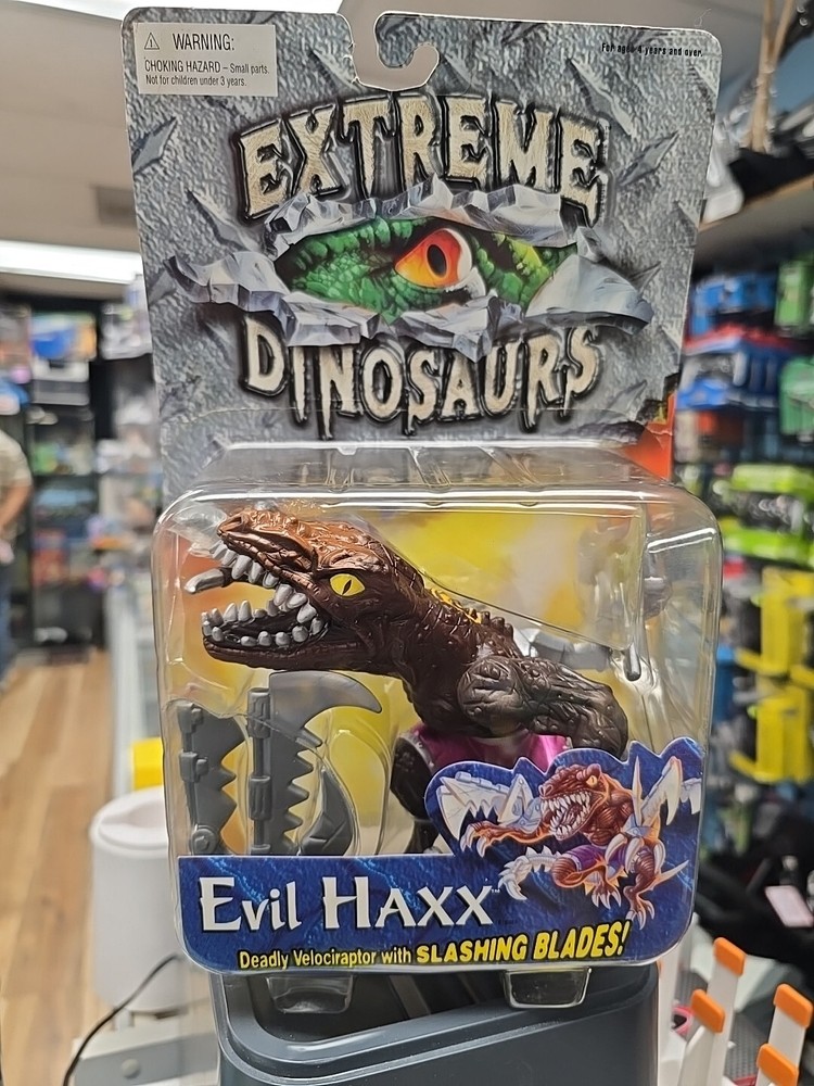 Vintage 1997 Extreme Dinosaurs Evil Haxx Rare Velociraptor sealed