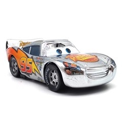 Disney Pixar Cars Movie Silver Metallic Lightning McQueen 1:55 Diecast Model Car