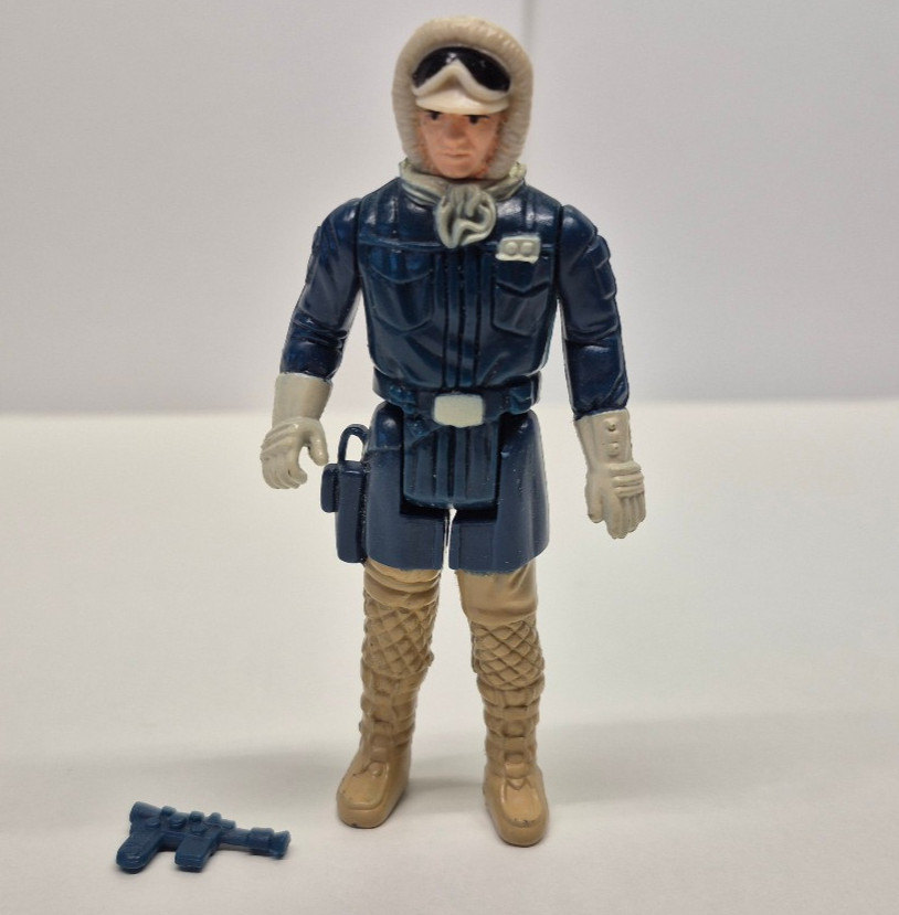 Vintage 1980 Kenner Star Wars Han Solo Hoth Action Figure w/ Blaster HONG KONG
