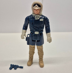 Vintage 1980 Kenner Star Wars Han Solo Hoth Action Figure w/ Blaster HONG KONG