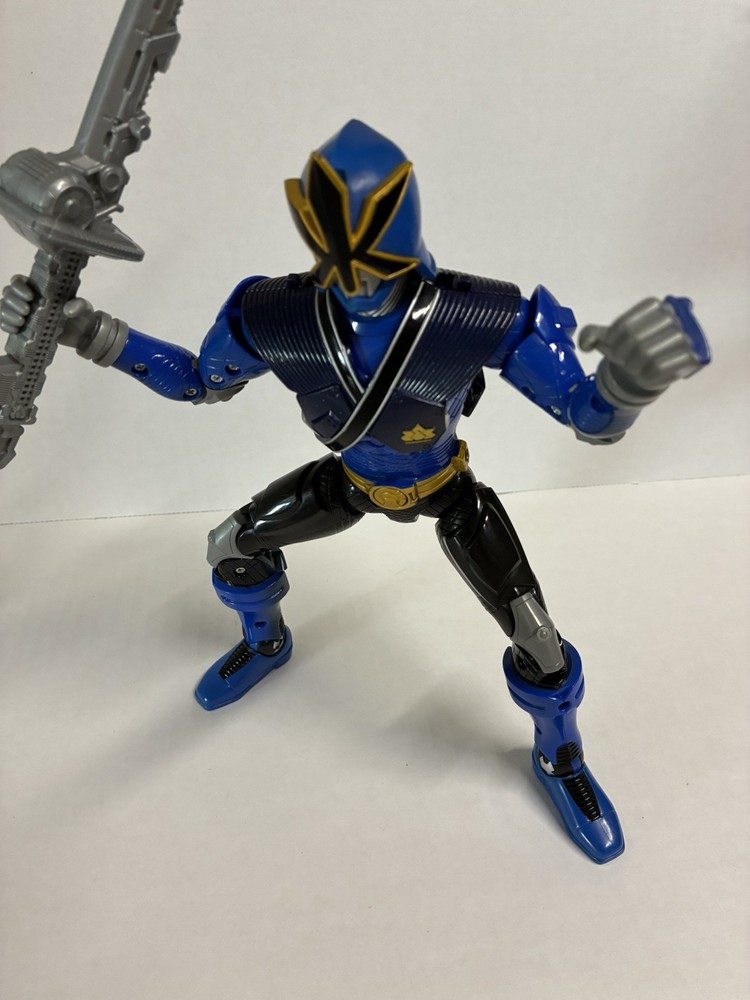 Blue & Black Power Rangerw/ Removable Helmet & Armor, Sword Weapon, samurai