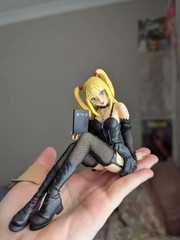 Death Note Misa Amane 10cm Sitting Figure Gothic Leather Dress PVC Model Gift