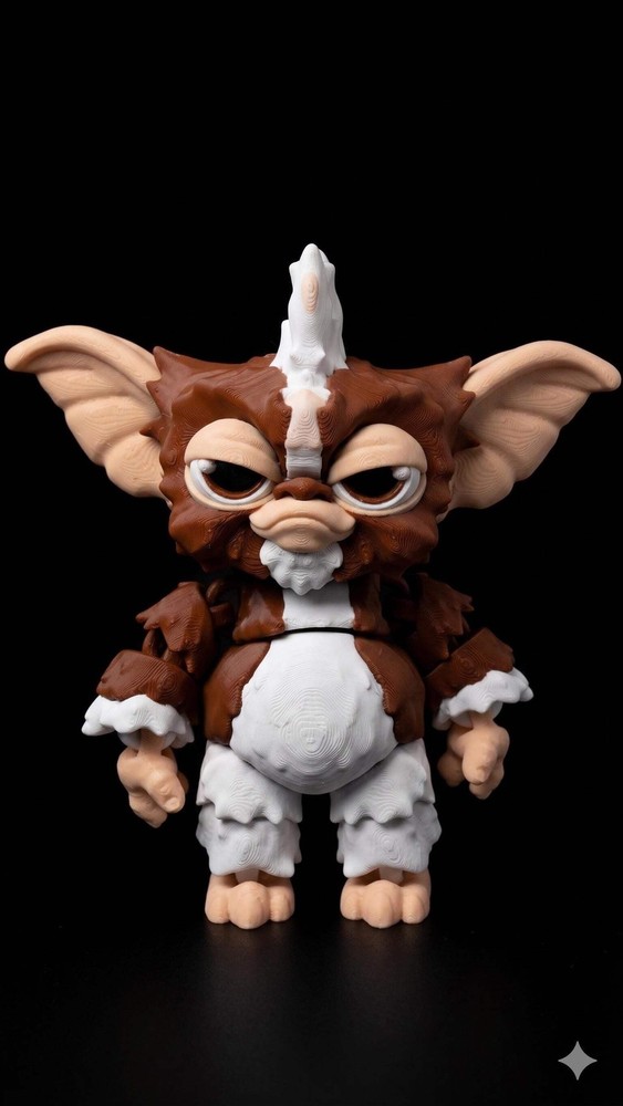 Gremlins: Gizmo Mogwai Flexi Figure | Full-Color 3D Printed Retro Movie Toy