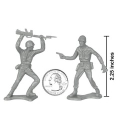 TimMee Plastic Army Men – Gray 48pc Toy Soldier Figures – Made in USA