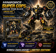 Miniforce Super Cops Justice Titan Black Limited Edition Transformer Robot Full